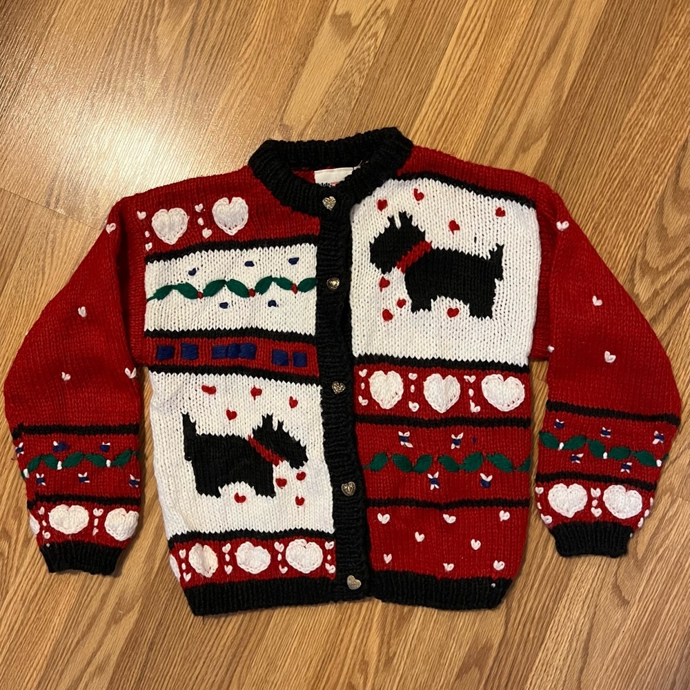 Kids‎ Exchange Scottie Dog Christmas Sweater little girls sz L